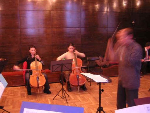 Conductor Raitcho Christov Rehearsing Dance Music for Strings in 2006